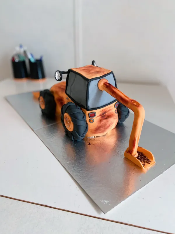 Orange Tractor Cake