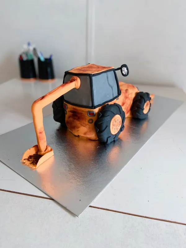 Orange Tractor Cake