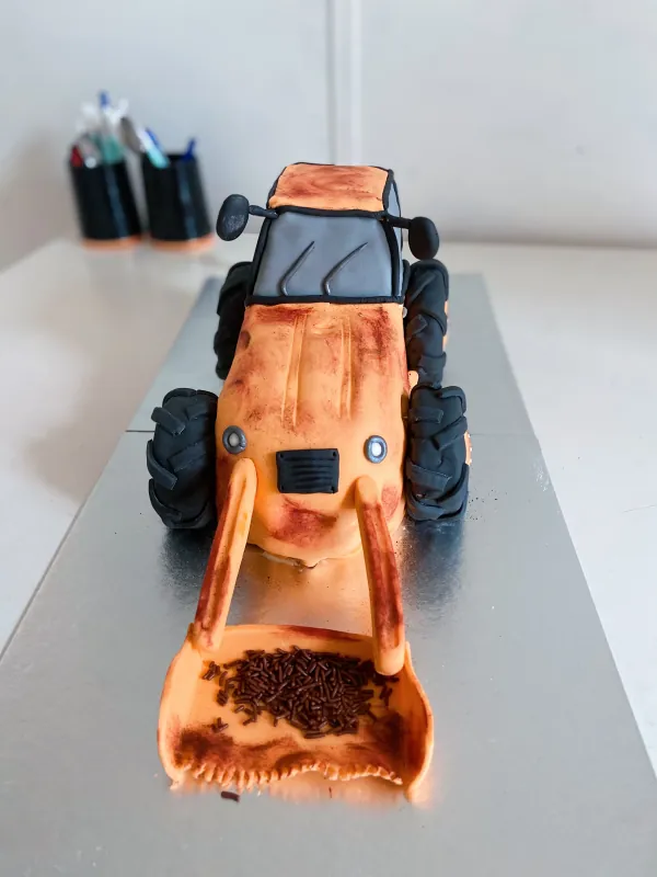 Orange Tractor Cake